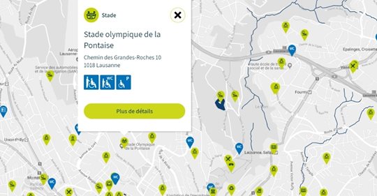 Carte interactive accessibilité Lausanne